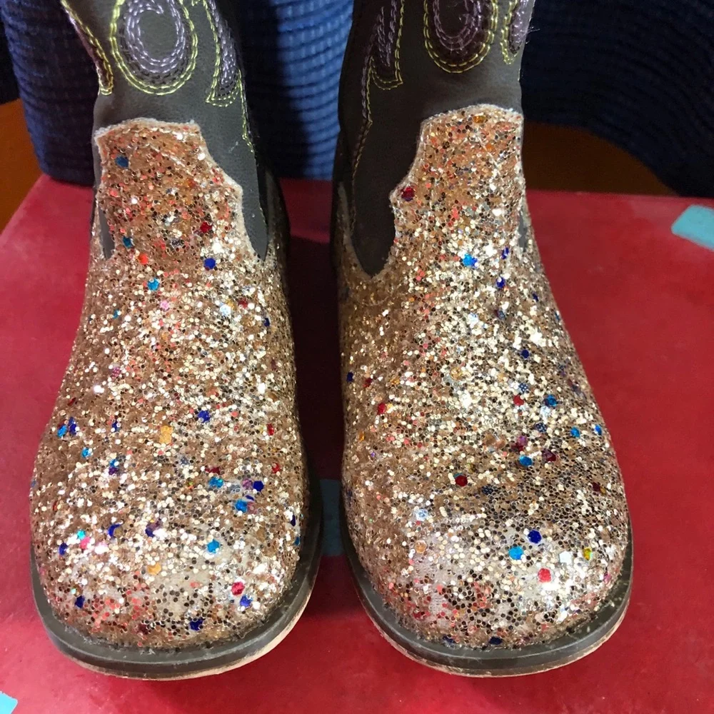 Cowgirl Boots Glitter Western Cowboy Boots Size 10